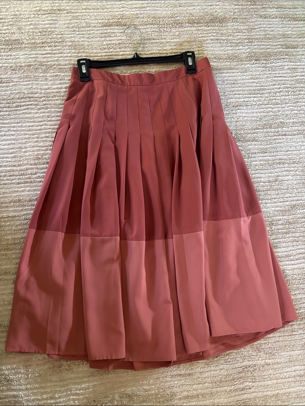 LOFT Dusty Rose Pleated Midi Skirt